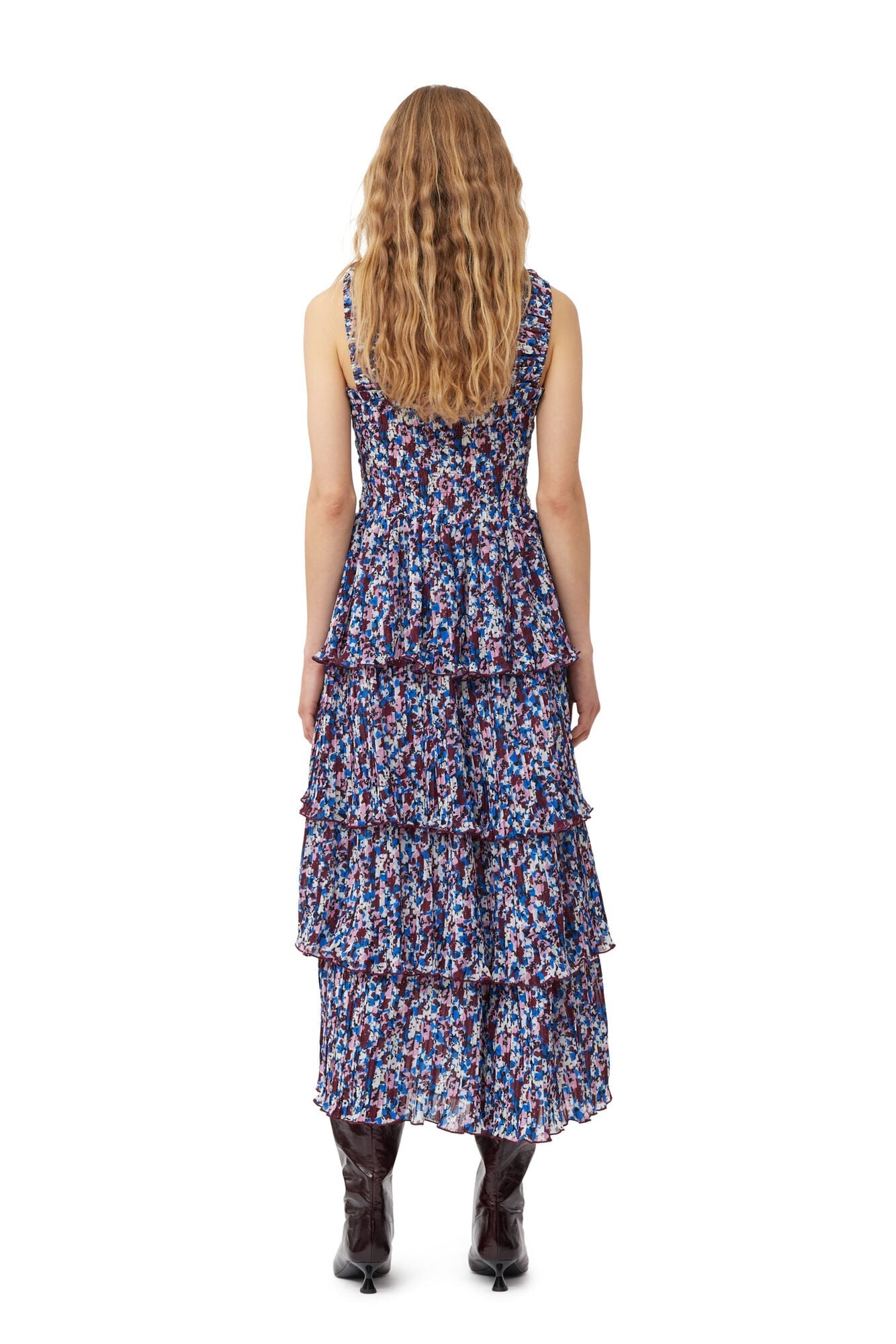 Robe midi à volants - Multicolour