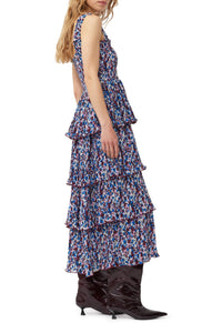 Robe midi à volants - Multicolour