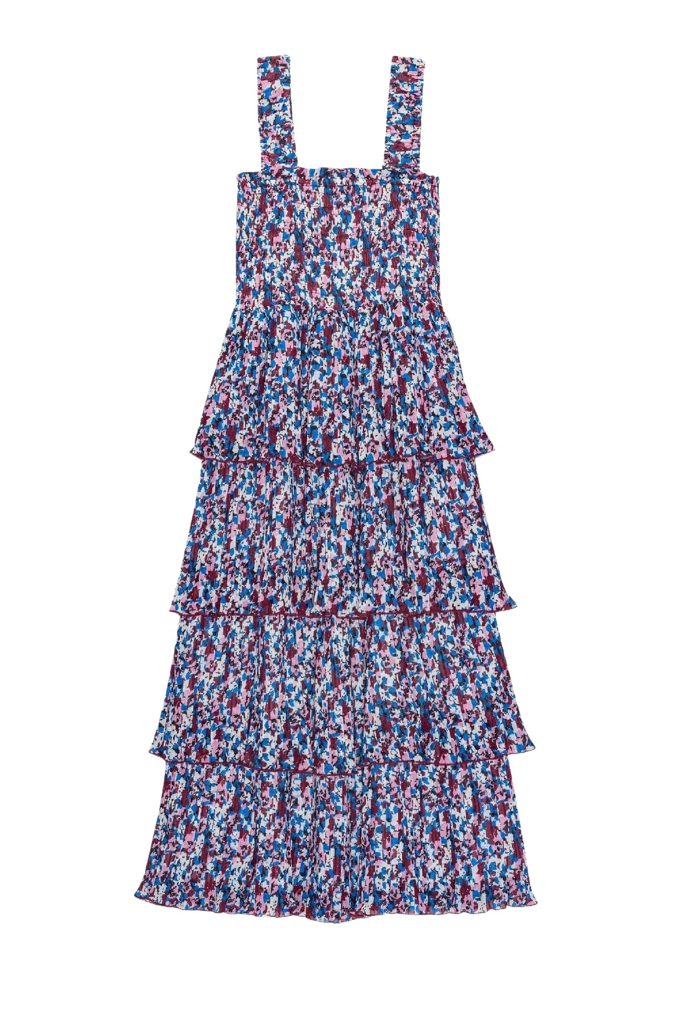 Robe midi à volants - Multicolour