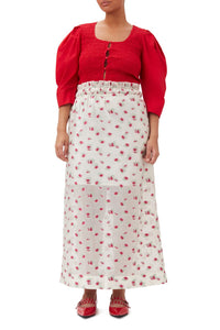 Jupe longue en jacquard - Tofu