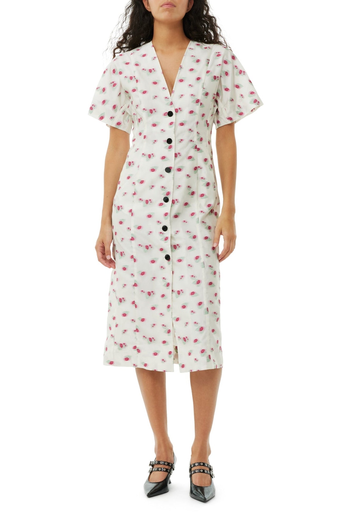 Robe midi en organza jacquard - Tofu