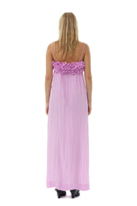 Midi dress with thin straps - Lilac Sachet