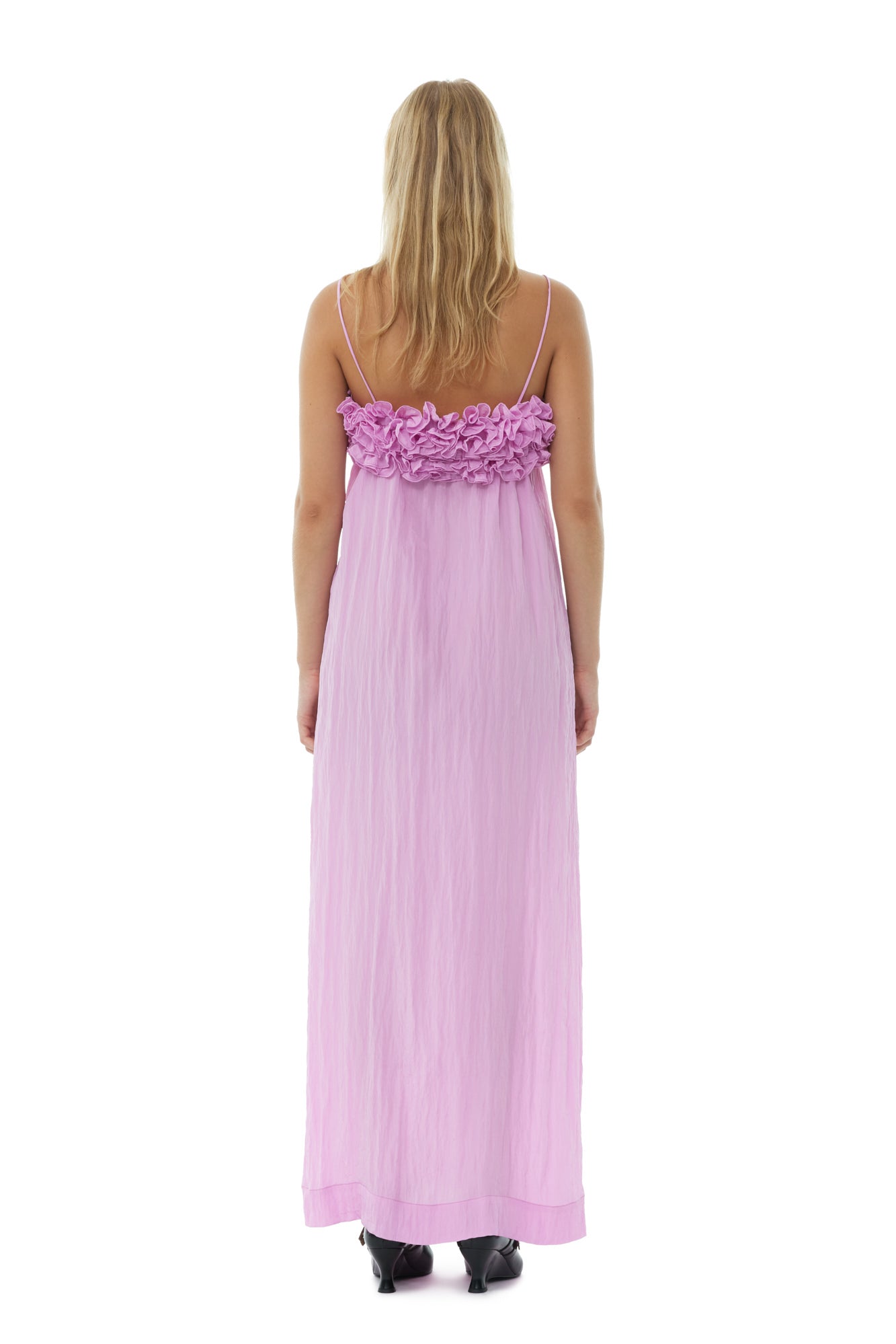 Midi dress with thin straps - Lilac Sachet