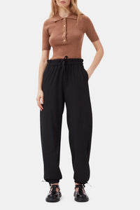 Pantalon ample à taille élastiquée - Black