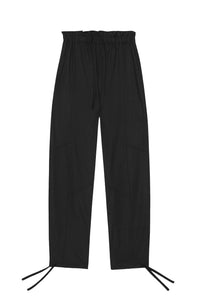 Wide-leg trousers with elasticated waistband - Black