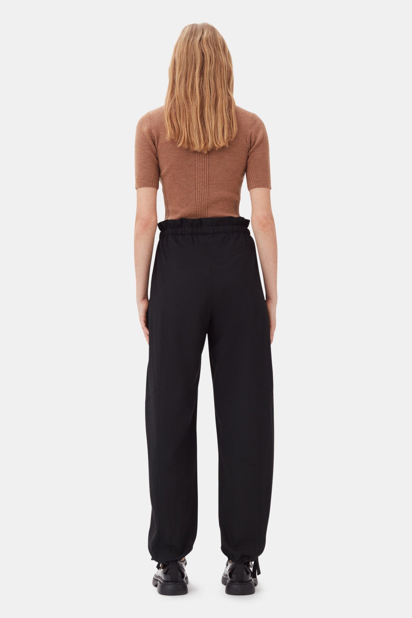 Pantalon ample à taille élastiquée - Black