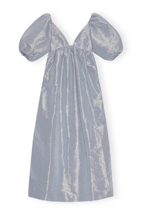 Light Shiny Taffeta Long Dress - Powder Blue