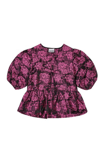 Blouse à basque botanique en jacquard - Cone Flower