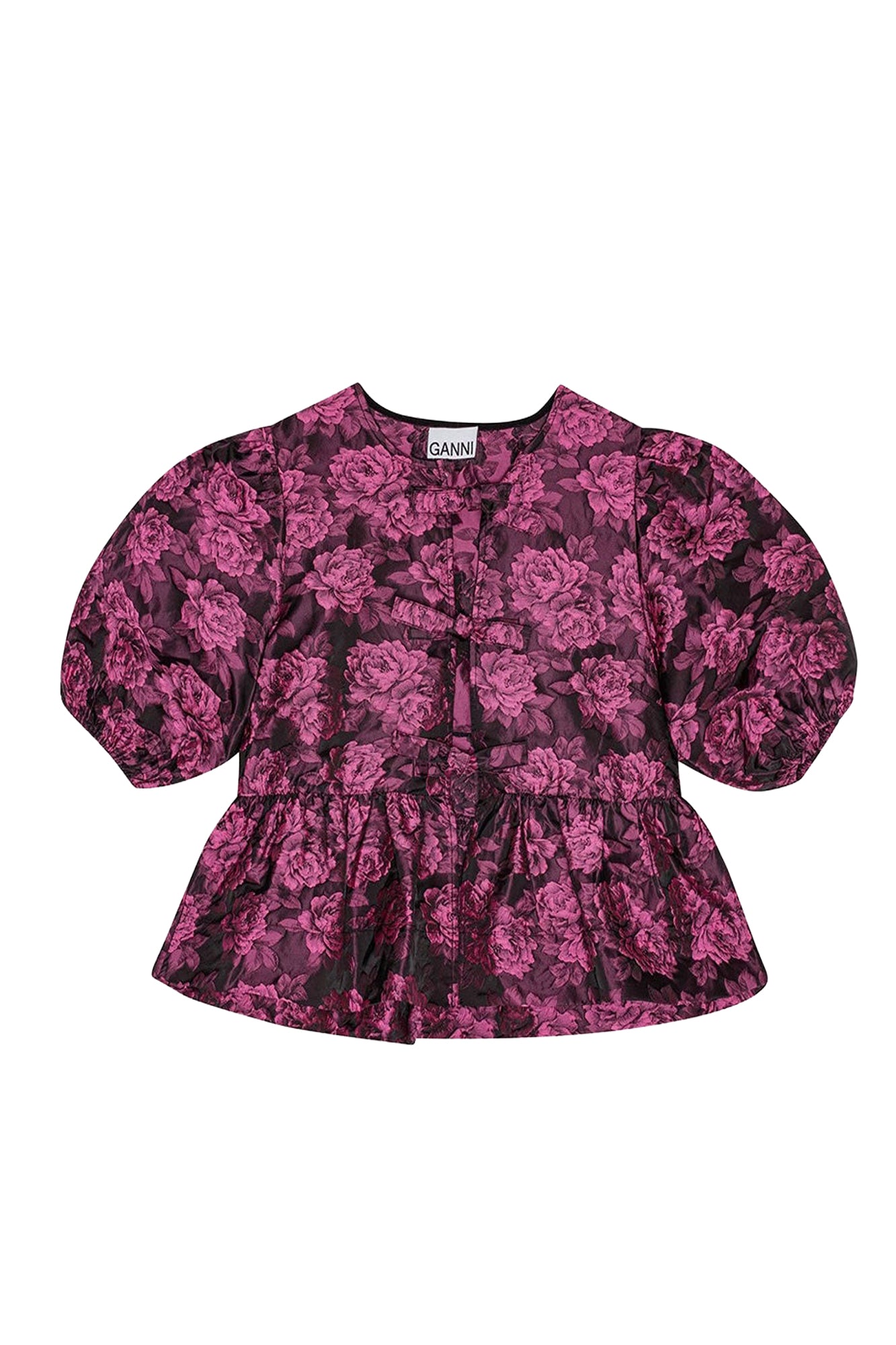 Blouse à basque botanique en jacquard - Cone Flower