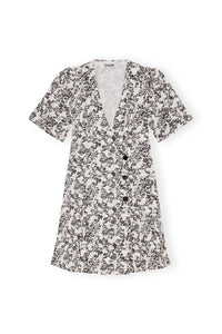 Robe courte cache cœur en twill - Egret
