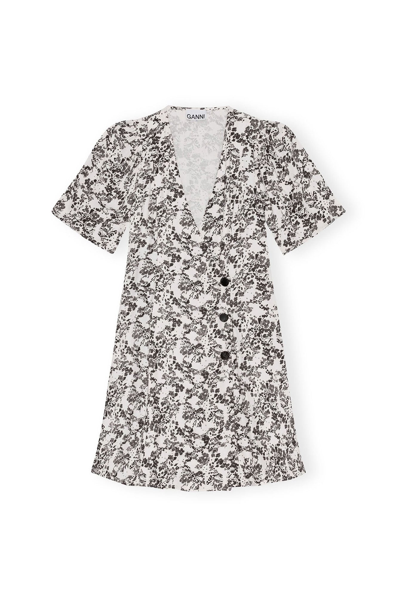 Robe courte cache cœur en twill - Egret