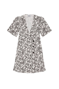 Short twill wrap dress - Egret