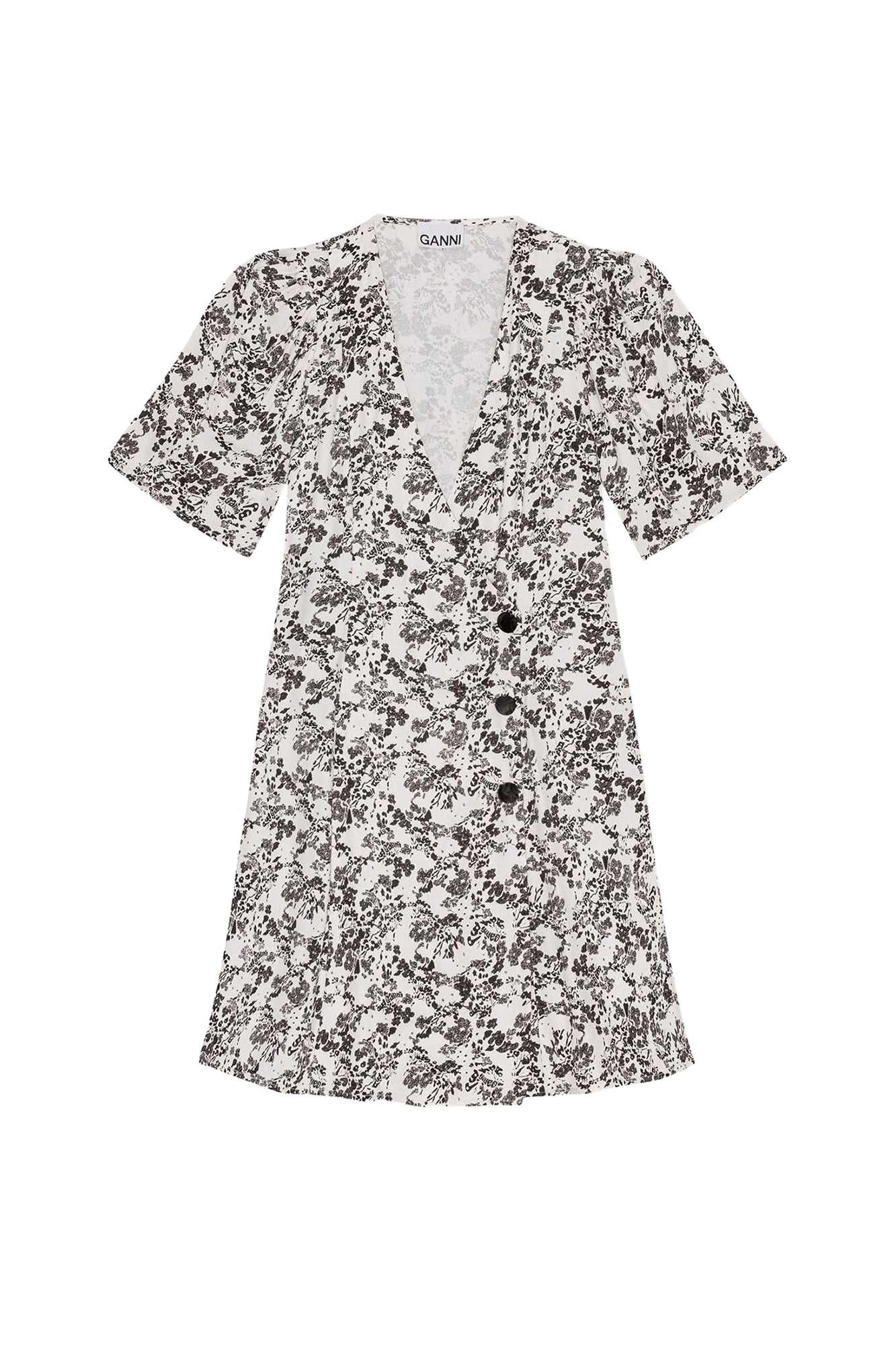 Short twill wrap dress - Egret