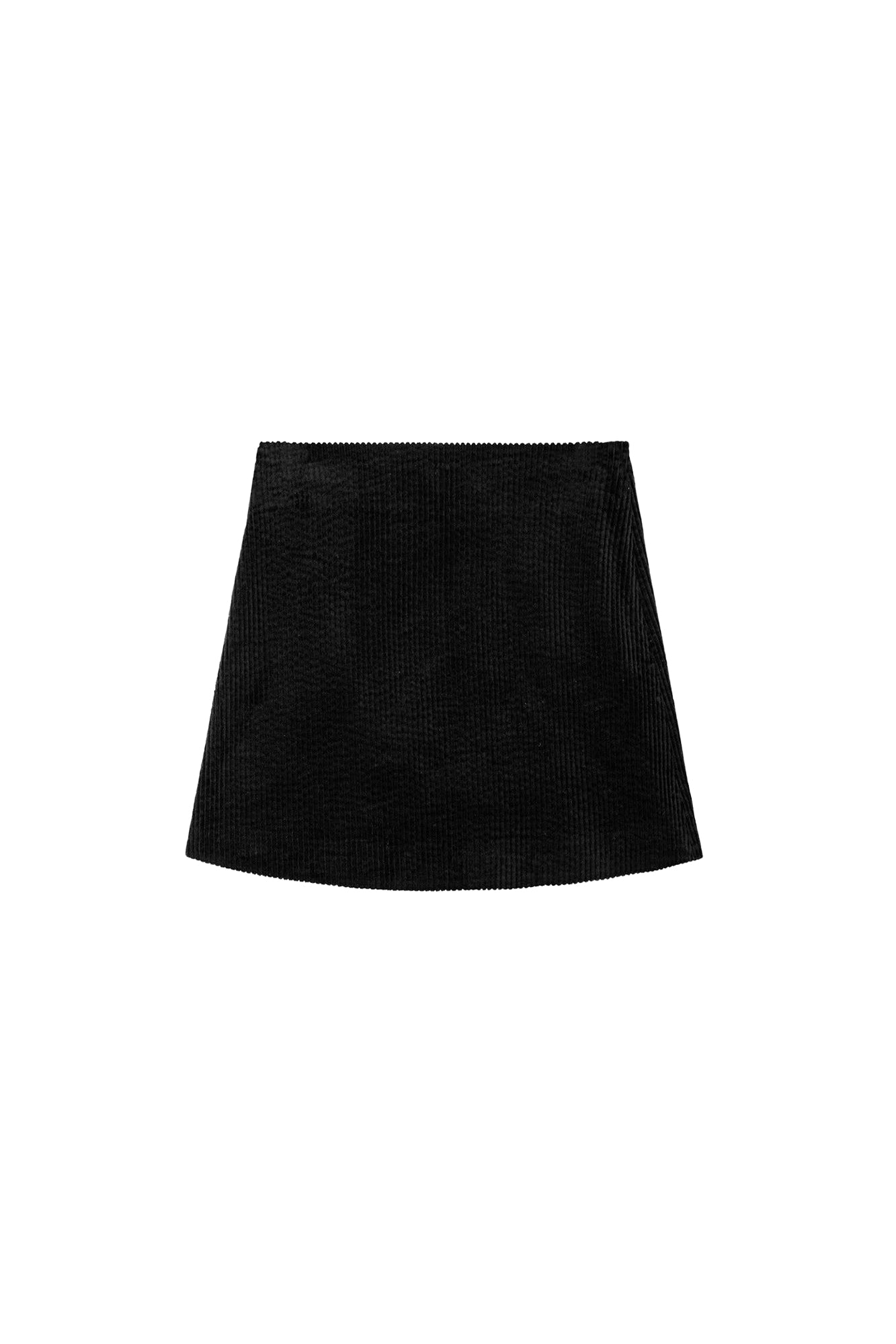 Jupe courte en velours côtelé - Black
