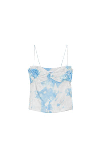 Caraco en satin imprimé - Powder Blue