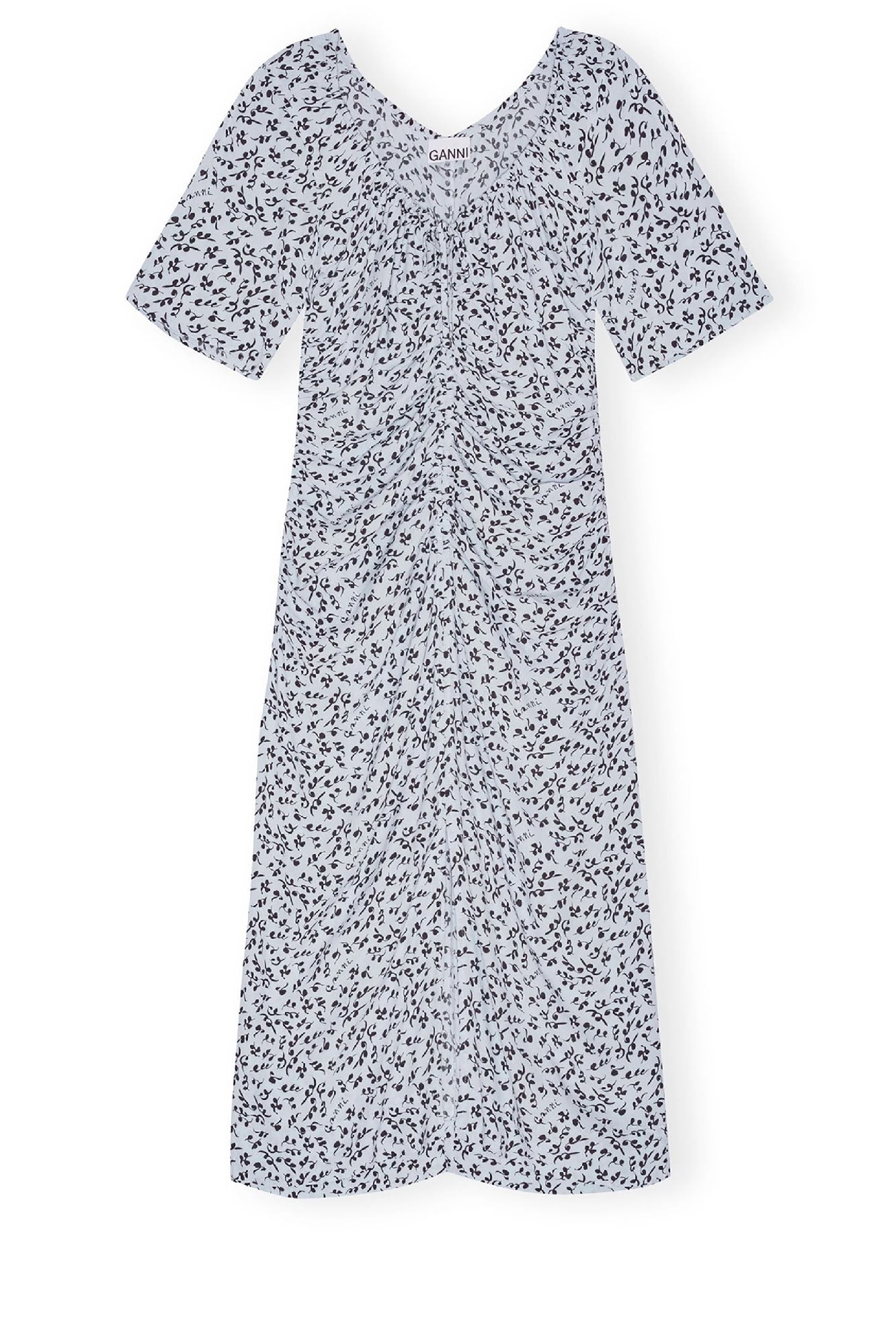 Robe midi décollectée en crêpe imprimée - Heather