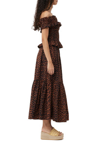 Blouse smockée à épaules dénudées - Toffee