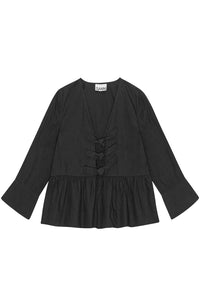 Blouse with ties - Black