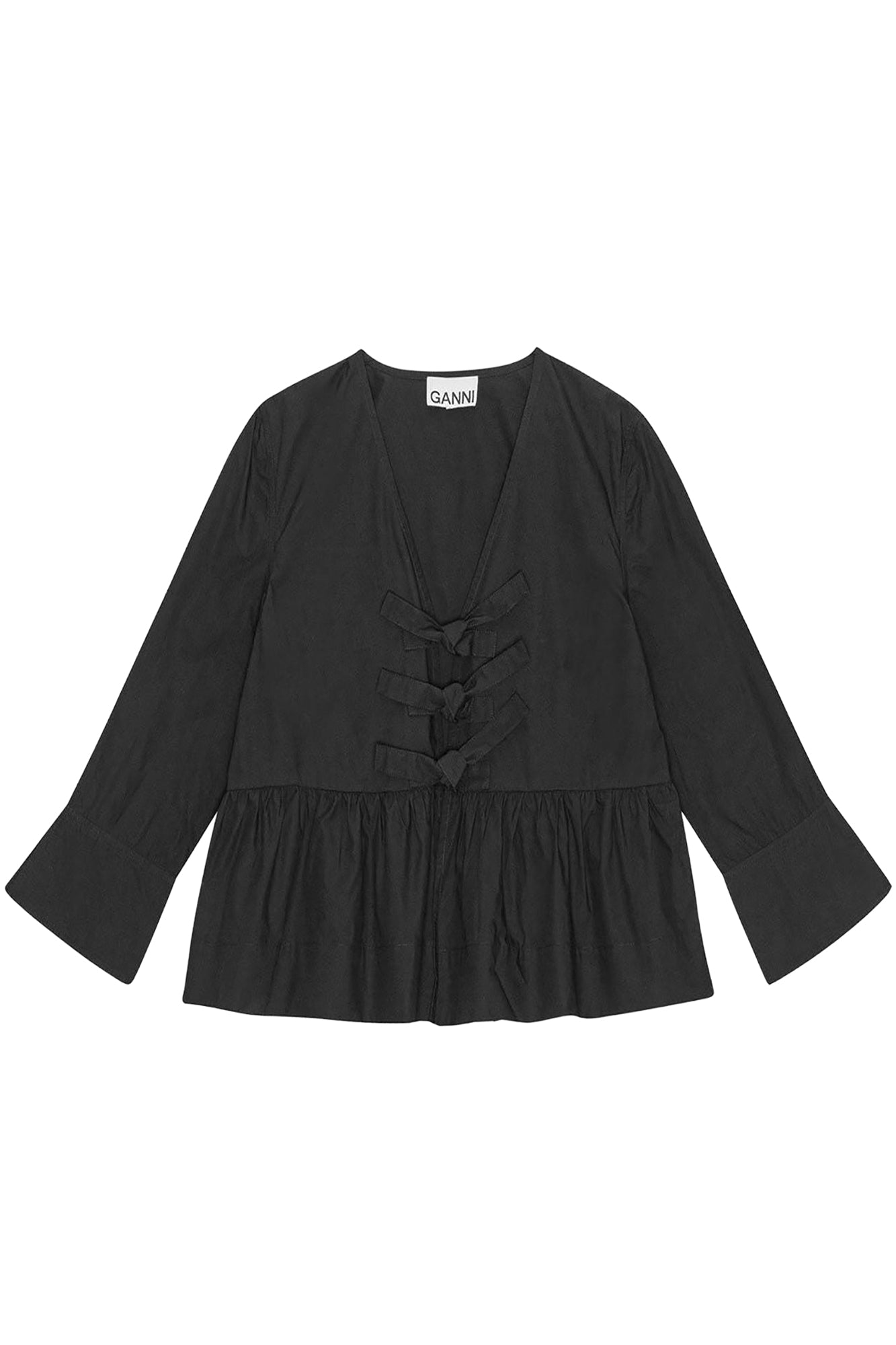 Blouse with ties - Black