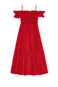 Robe longue smockée - Racing Red