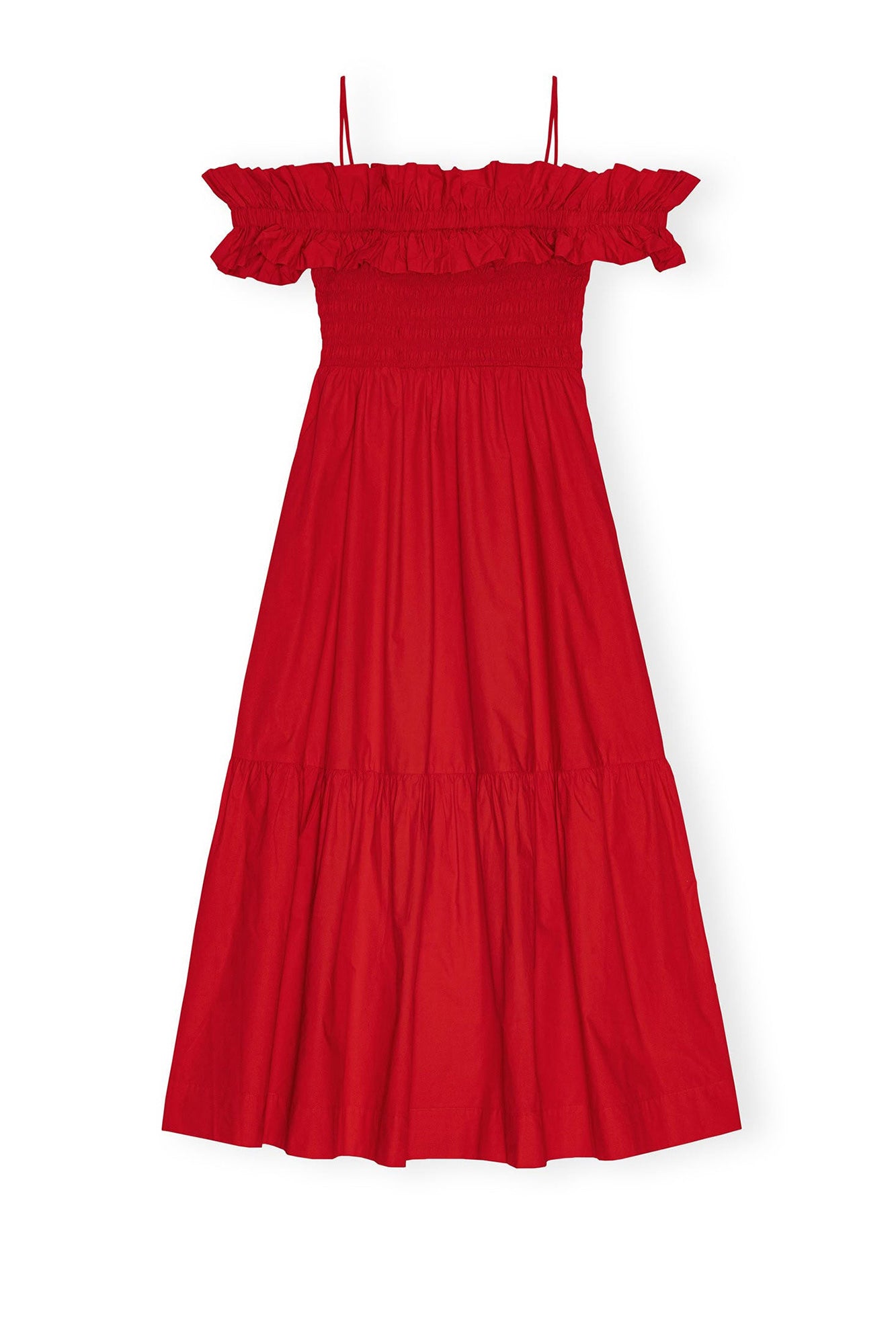 Robe longue smockée - Racing Red