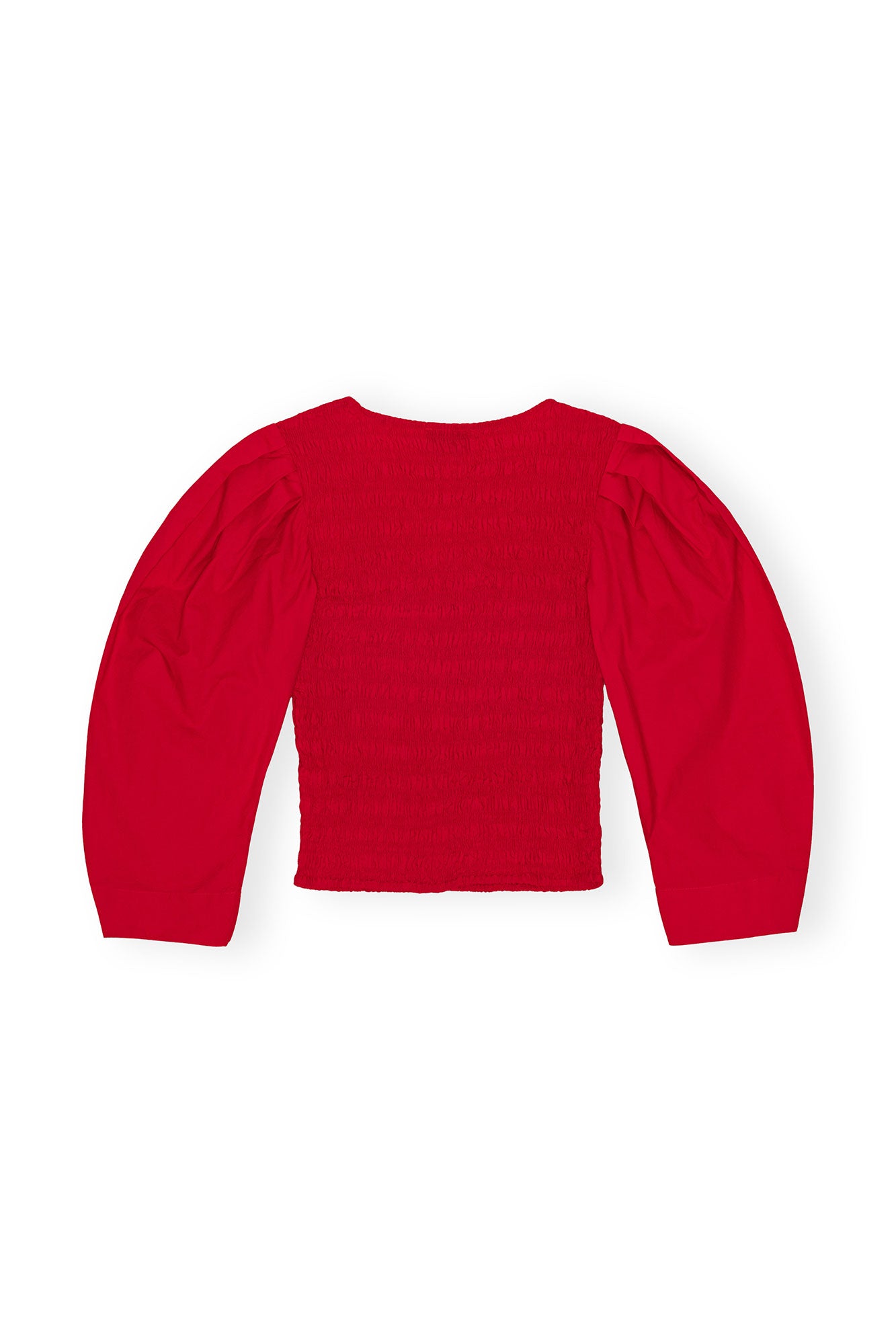 Blouse à manches ballon en coton - Racing Red