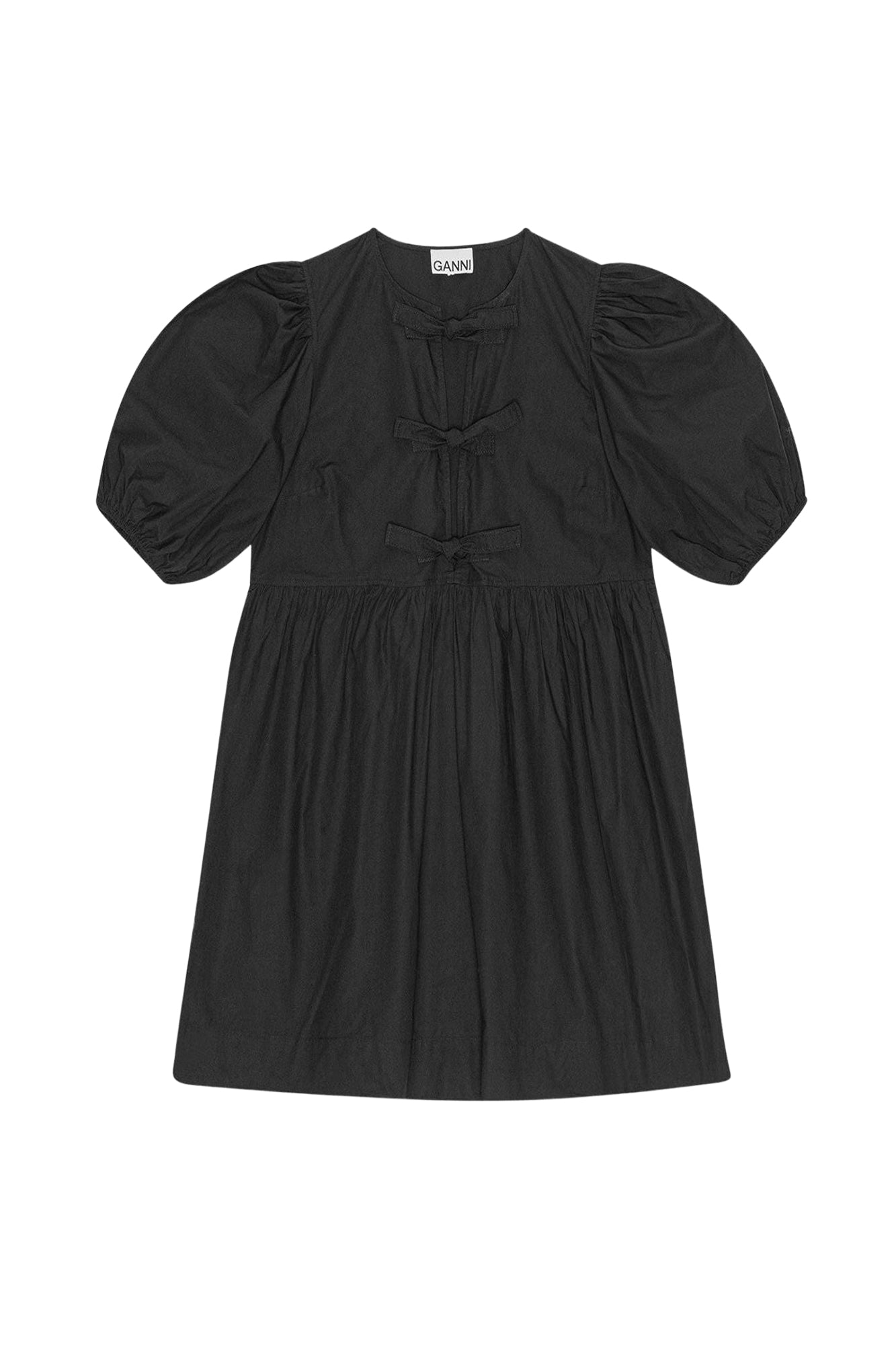 Robe courte avec lacets à nouer - Black