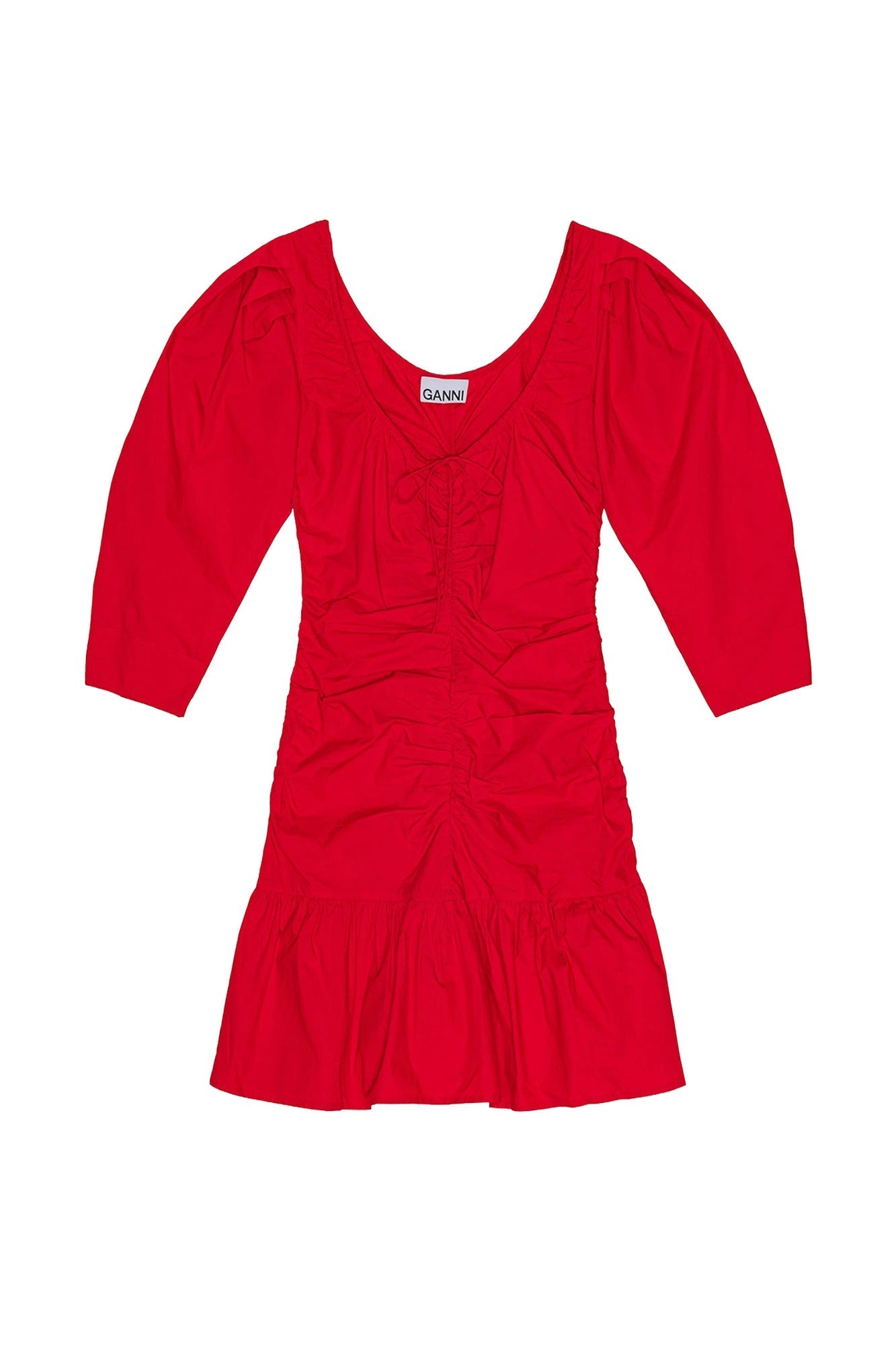 Cotton short dress - Racing Red