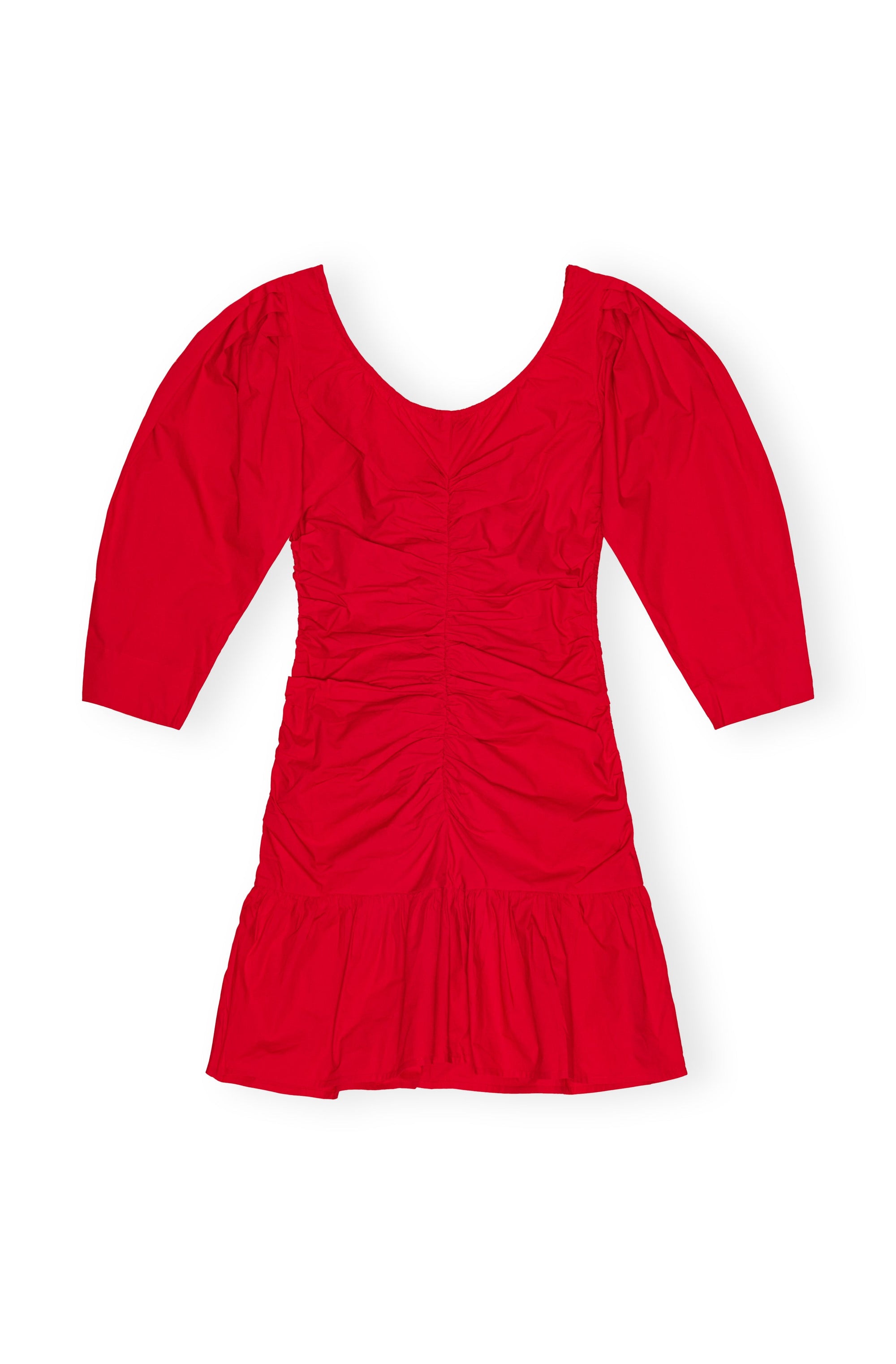 Cotton short dress - Racing Red