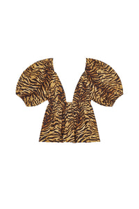 Blouse à imprimé animalier en coton - Ochre