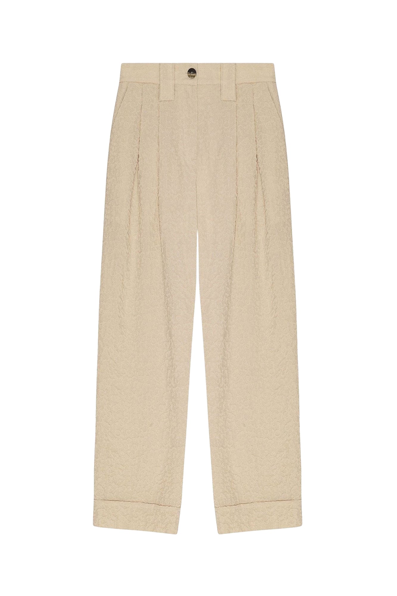 Textured mid-rise trousers - Oyster Gray