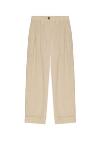Pantalon taille mi haute texturée - Oyster Gray
