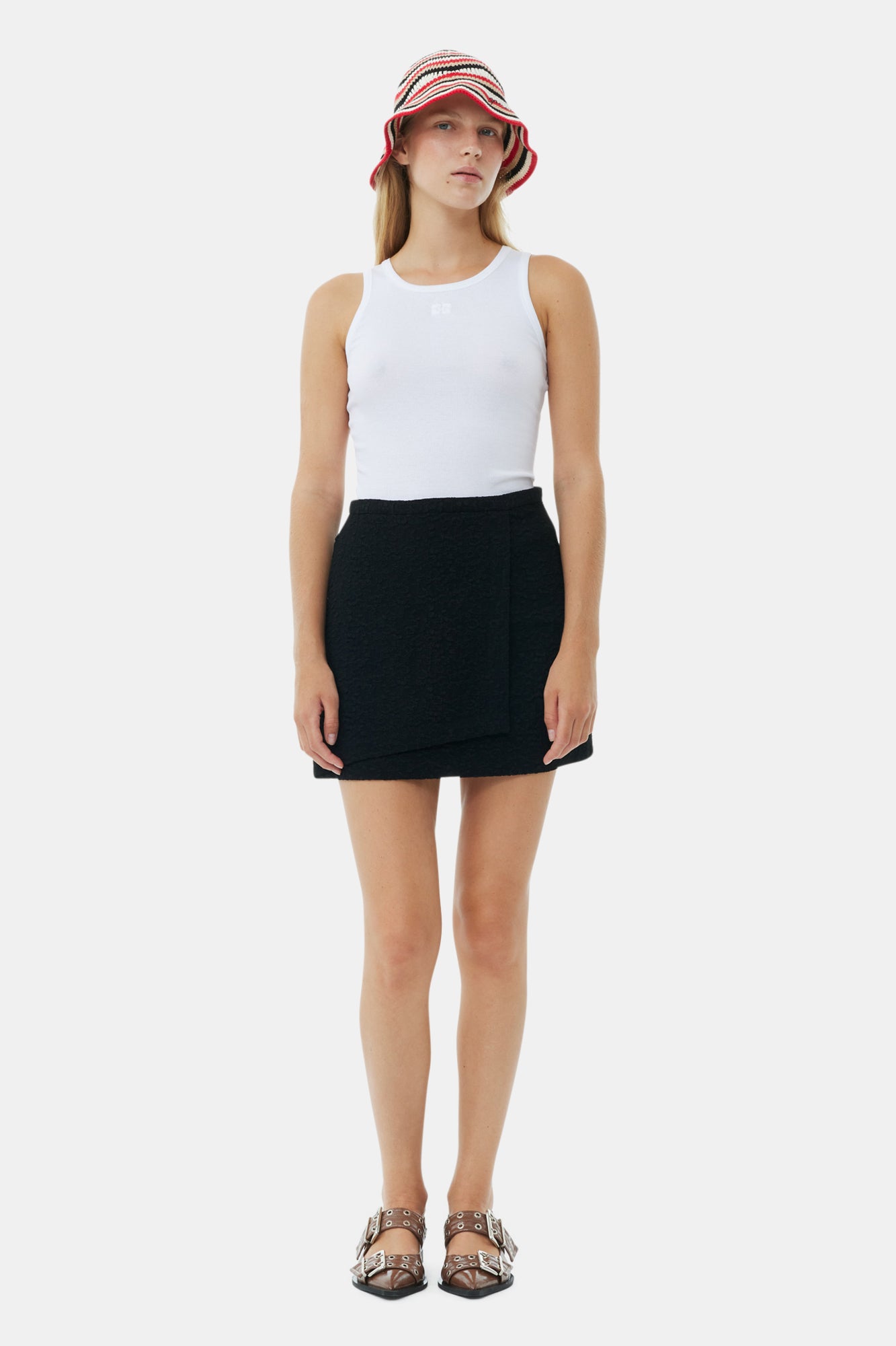 Jupe courte texturée - Black