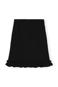 Jupe courte à volants en crêpe - Black