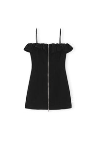 Robe courte à bretelles en crêpe - Black