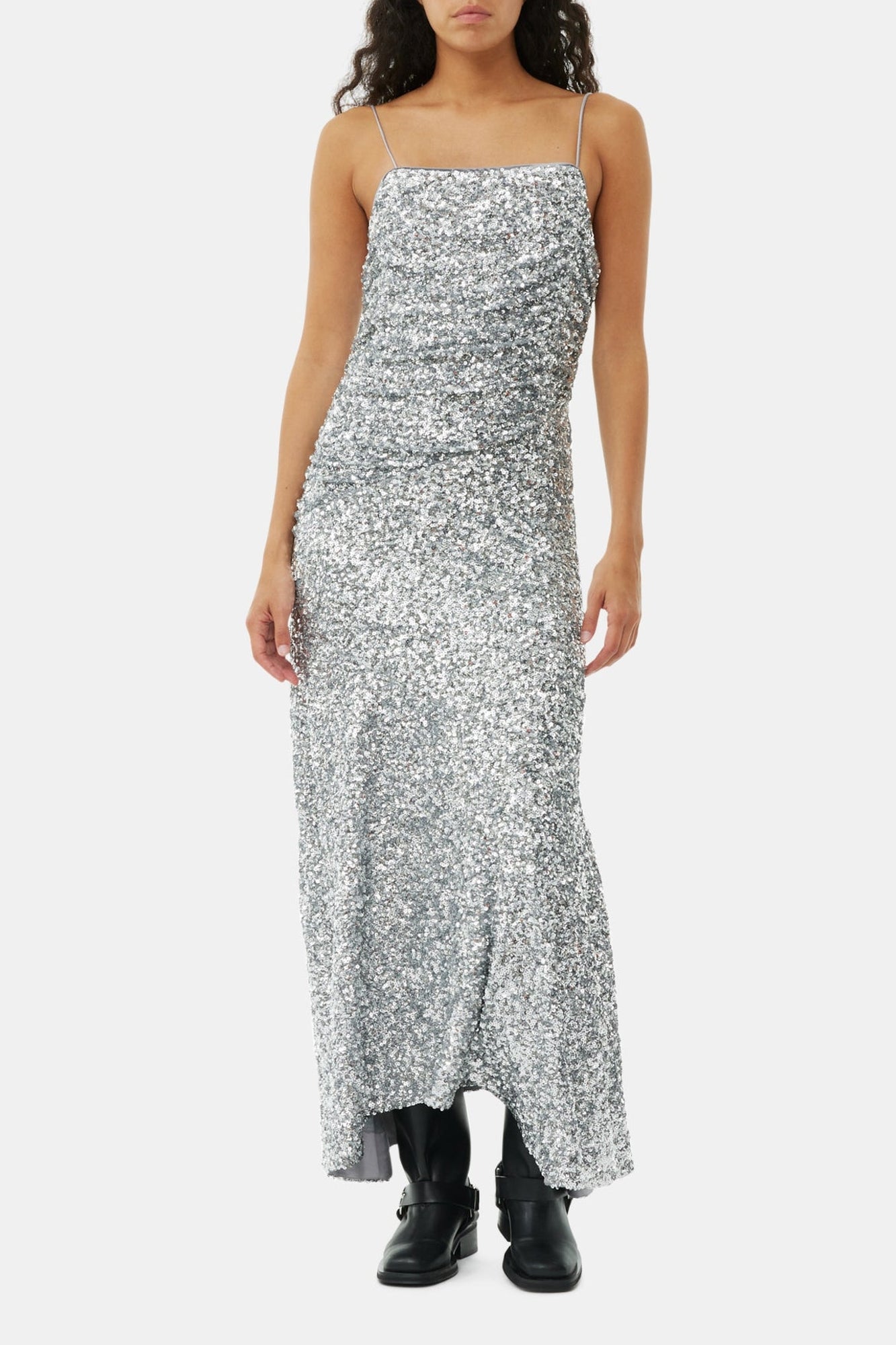 Robe longue à paillettes - Silver