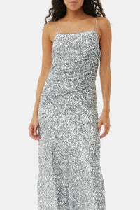 Robe longue à paillettes - Silver