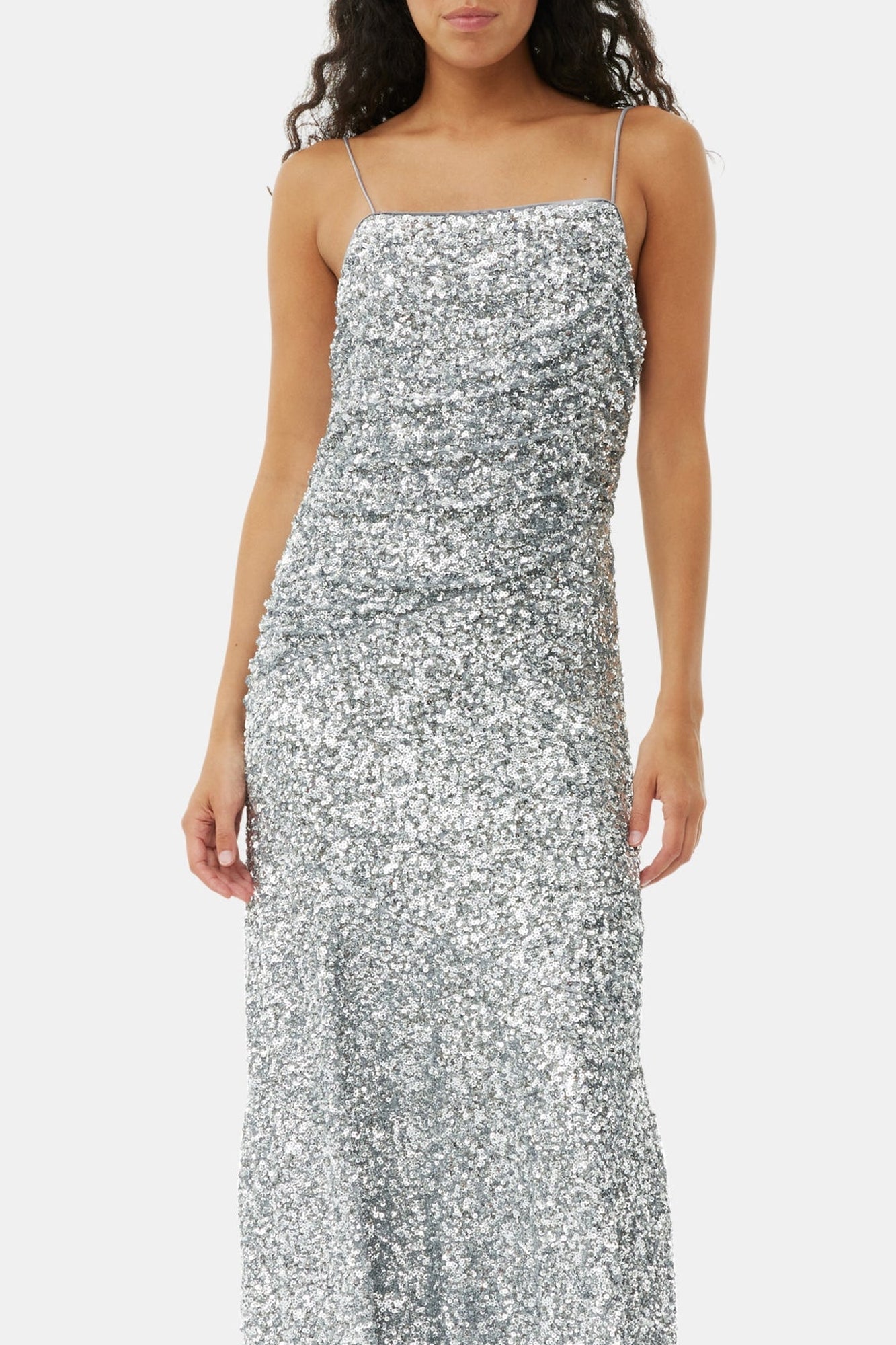 Robe longue à paillettes - Silver
