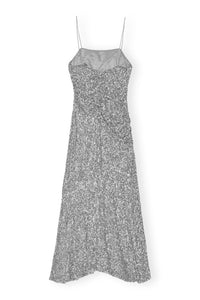 Robe longue à paillettes - Silver