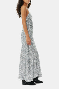 Robe longue à paillettes - Silver