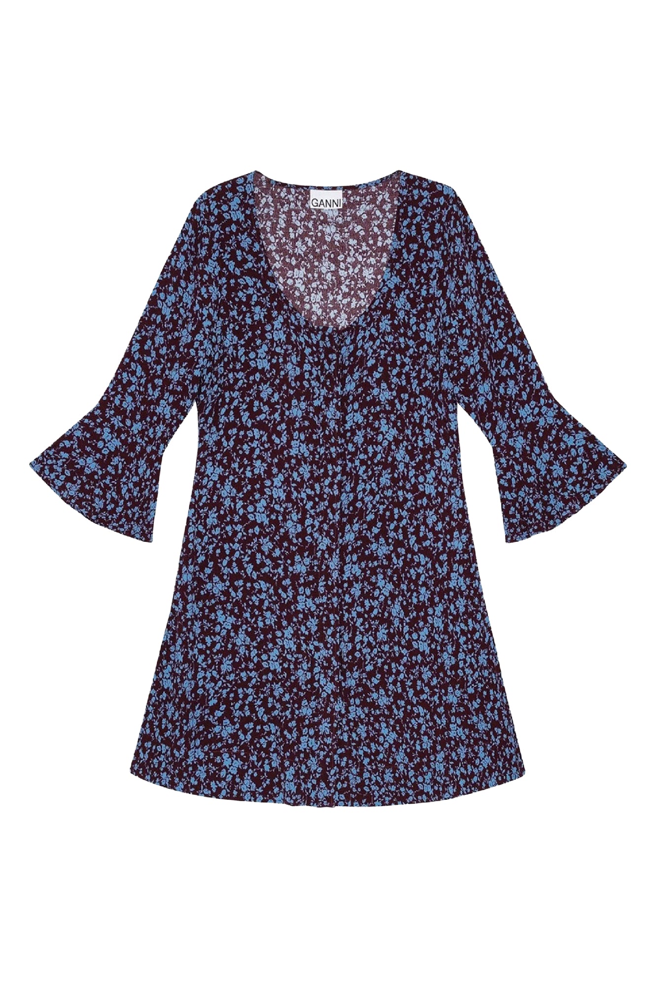 Printed crepe off-the-shoulder short dress - Port Royale