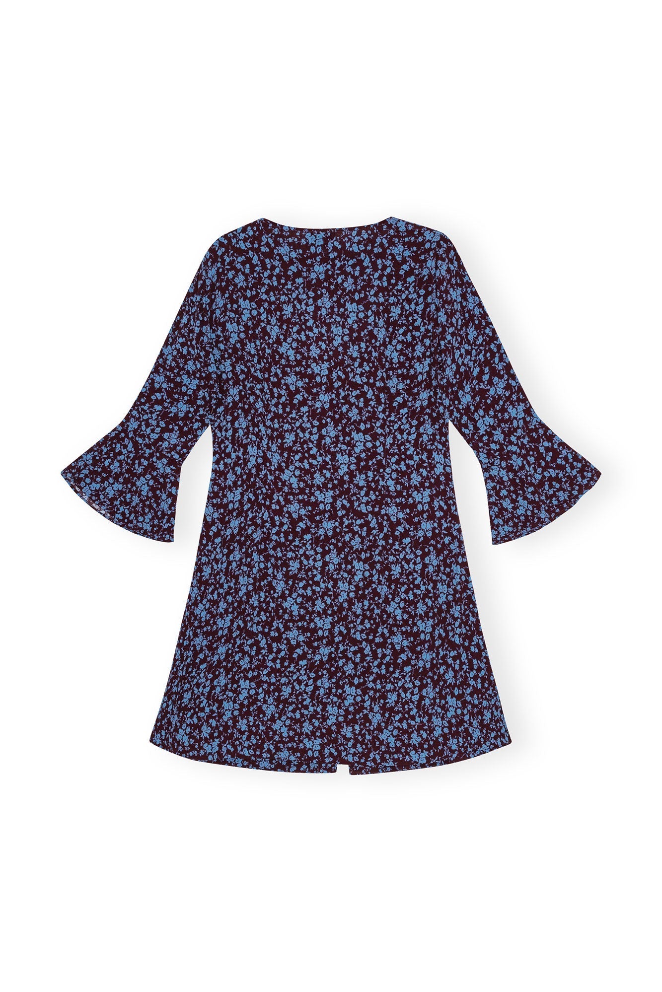 Robe courte décollectée en crêpe imprimée - Port Royale