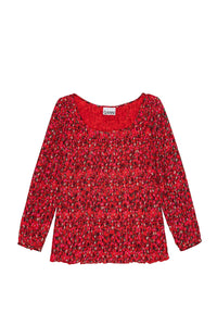 Blouse plissée en georgette - Racing Red