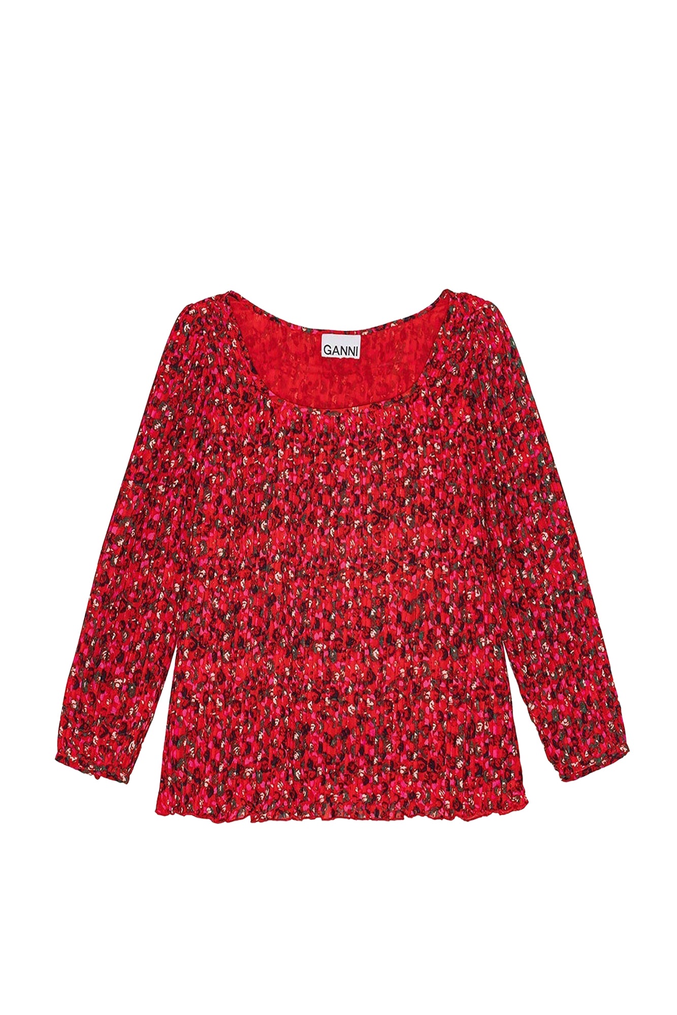 Blouse plissée en georgette - Racing Red