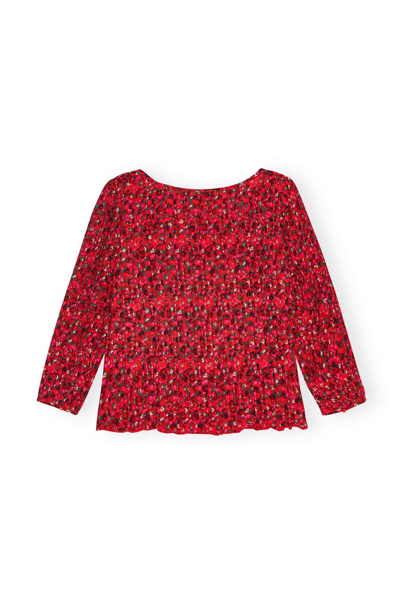 Blouse plissée en georgette - Racing Red