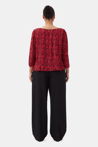 Blouse plissée en georgette - Racing Red