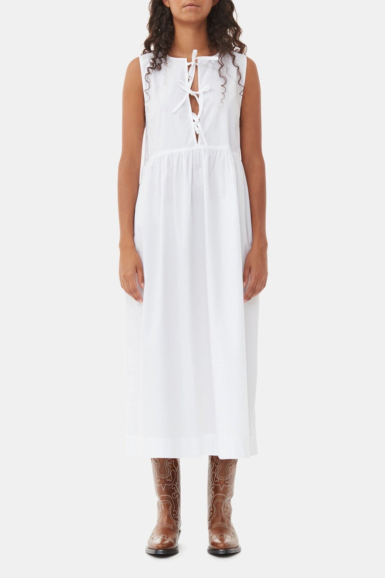Robe midi en coton - Bright White