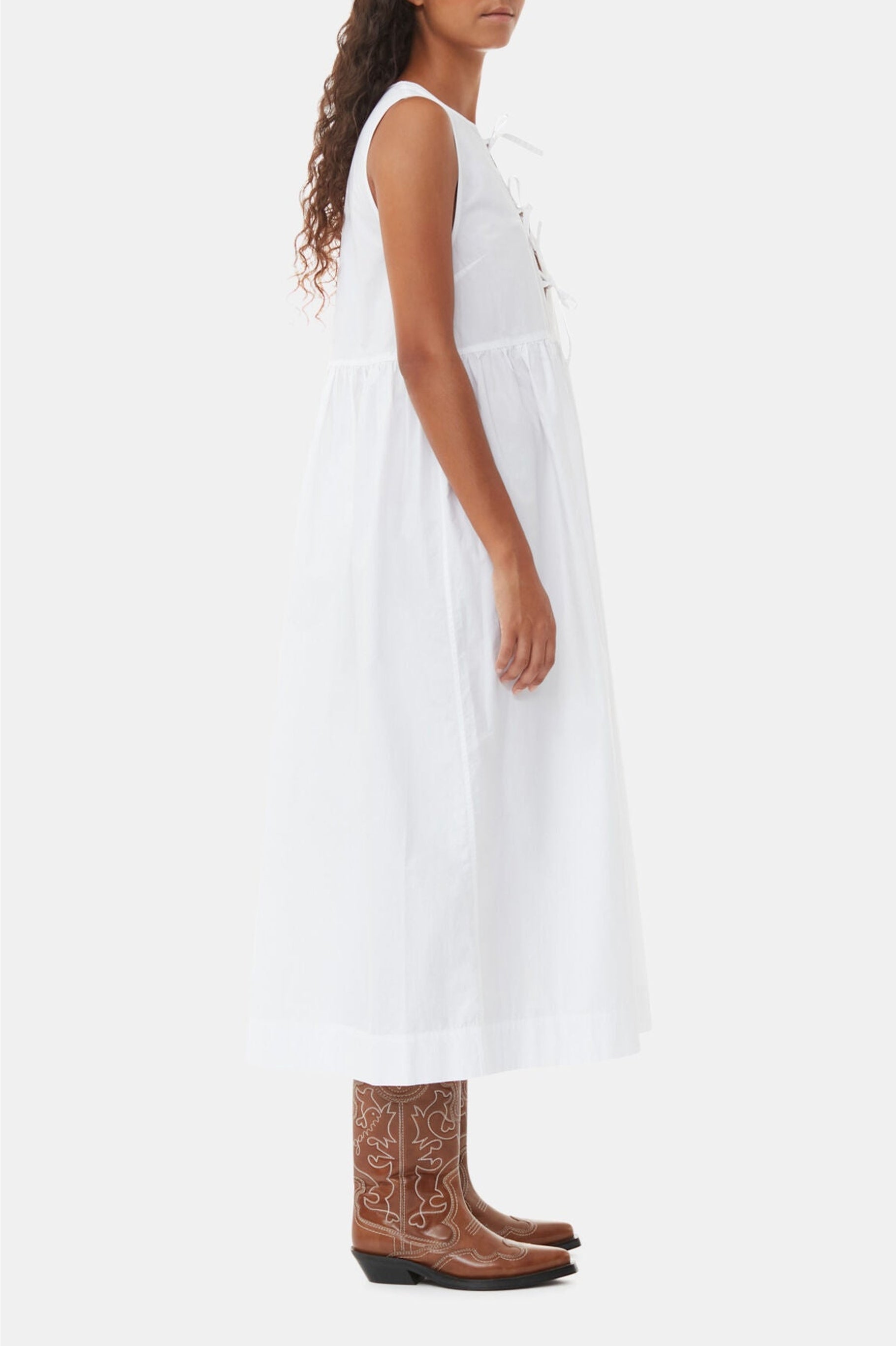Robe midi en coton - Bright White