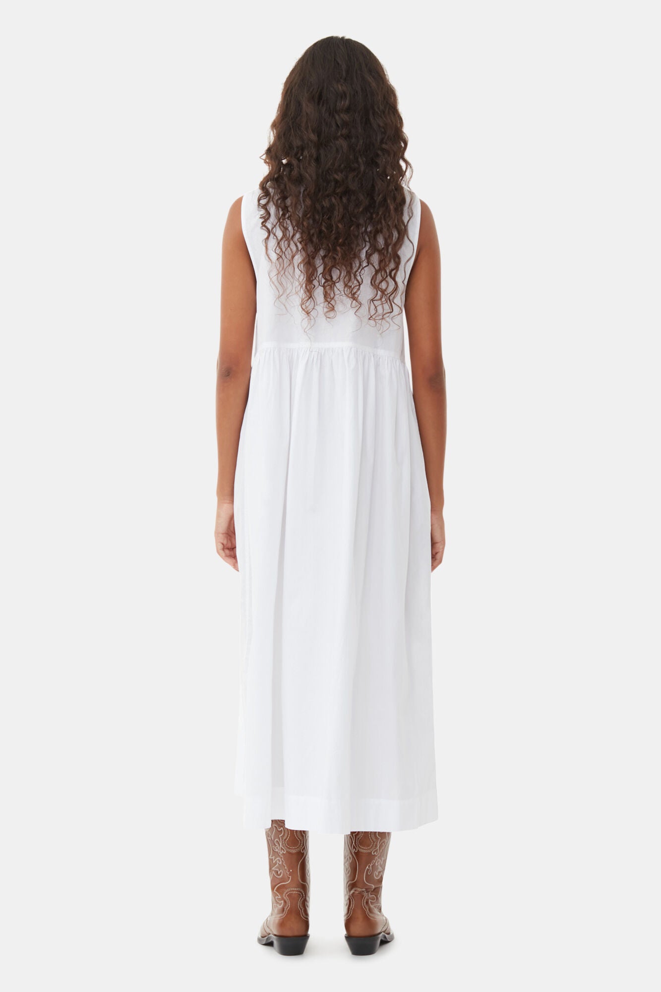 Robe midi en coton - Bright White