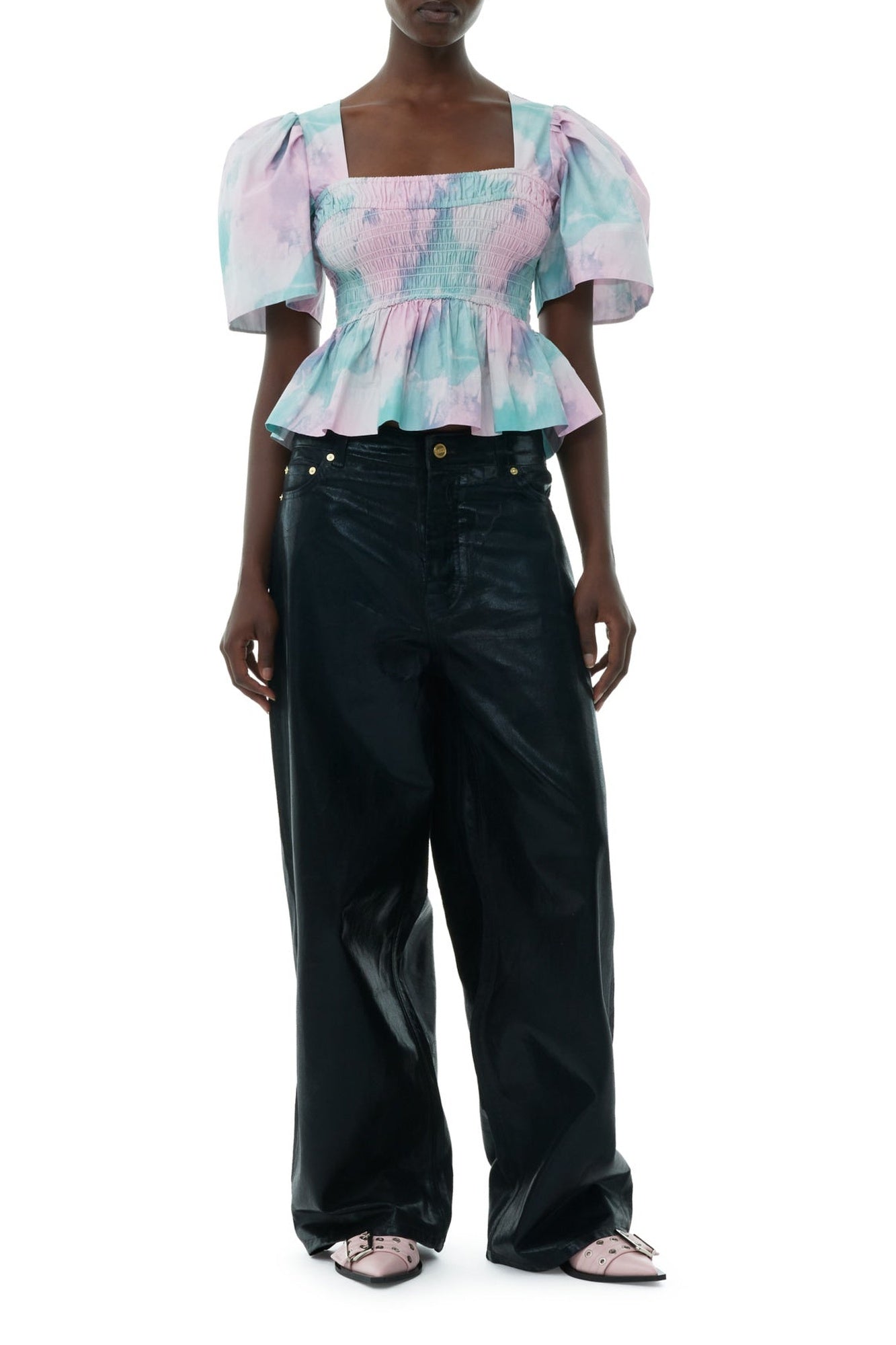 Blouse peplum imprimée - Lilac Sachet
